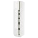 High-gloss white SEKTION kitchen cabinet with adjustable shelves.