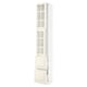 SEKTION off-white glass cabinet, traditional style, adjustable shelves, smooth drawers.
