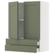 Green SEKTION kitchen cabinet with three drawers and two doors.
