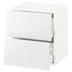 A white SEKTION kitchen cabinet with two high-gloss drawer fronts and a sleek, modern design.