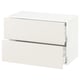 A white SEKTION kitchen cabinet with a sleek modern design, featuring two smooth-running drawers.