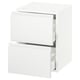 SEKTION white kitchen unit, modern minimalist, matte finish, two drawers open.