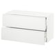White modern ikea SEKTION kitchen cabinet with sleek drawers.