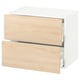 White SEKTION kitchen cabinet with two light wood drawers.