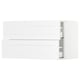 Ikea SEKTION white kitchen cabinets - modern, white, rectangular, wooden, two sections, soft-close drawers.