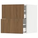 Modern ikea SEKTION kitchen cabinet with walnut fronts, 2 closed doors, 1 open.