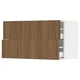 SEKTION kitchen cabinet, walnut finish, two drawers open.