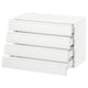 A white SEKTION kitchen cabinet with four full-extension drawers in a modern, minimalist design.