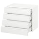Modern white SEKTION kitchen cabinet, gleaming finish, with sleek, minimalist drawers and integrated handles.