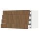 Modern walnut ikea SEKTION kitchen cabinet with 3 drawers, sleek design.