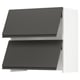 SEKTION kitchen cabinet in dark grey with two slanted shelves.