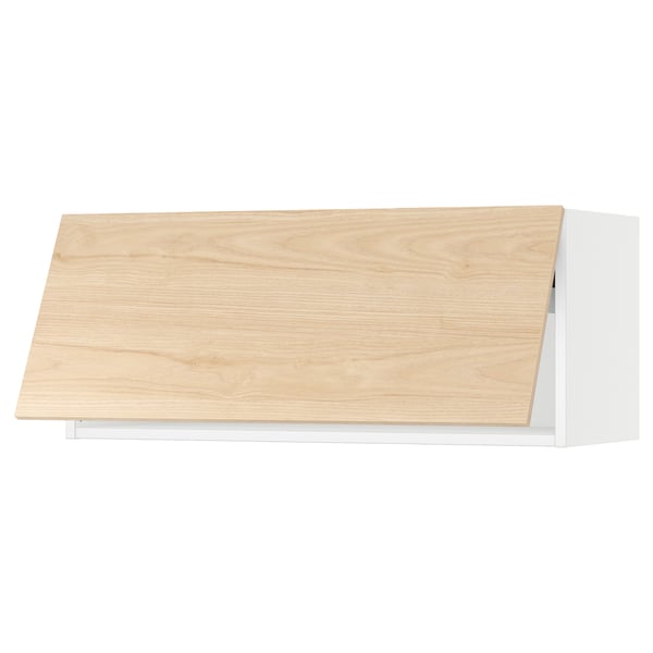 Ikea SEKTION cabinet, white and light wood, rectangular and modern design.
