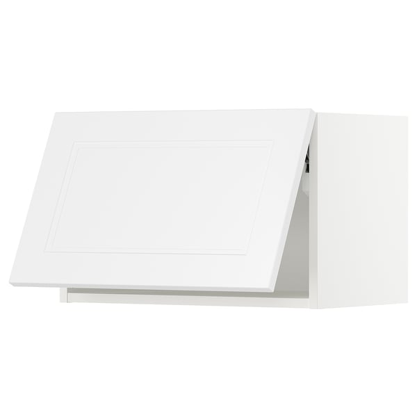 White wall cabinet, rectangular, modern design, made of fibreboard and foil, part of SEKTION kitchen system.
