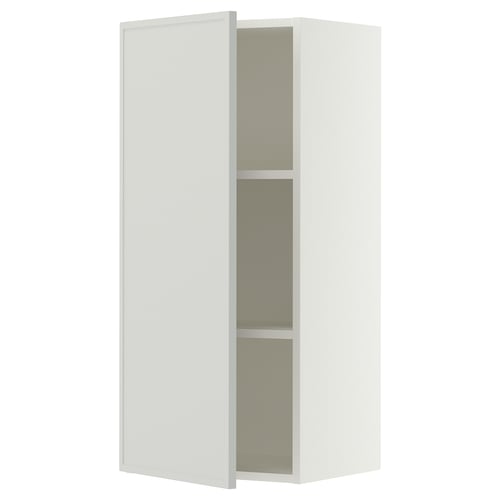 SEKTION Wall cabinet, white/Aspudden light grey, 46x37x102 cm