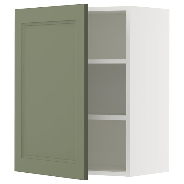 Green ikea SEKTION kitchen cabinet door with simple flat panel design and soft-close hinge.