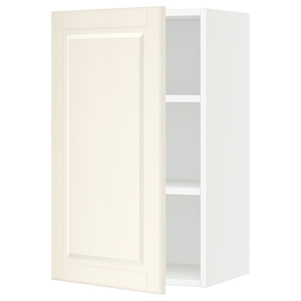 Off-white SEKTION cabinet with shelves, traditional edges