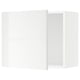 White kitchen cabinet, modern glossy design, rectangular shape.