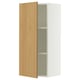 Ikea SEKTION white wall cabinet with oak door, slim, rectangular, minimalist design, adjustable shelves.