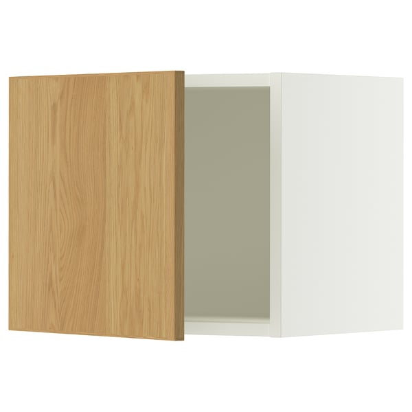 A white and light wooden ikea SEKTION cabinet.