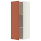 SEKTION Wall cabinet, white/Terrsjö red-brown wave pattern, 38x37x102 cm