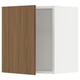 SEKTION kitchen cabinet with walnut-style door, white frame. Modern, rectangular design with smooth surface.