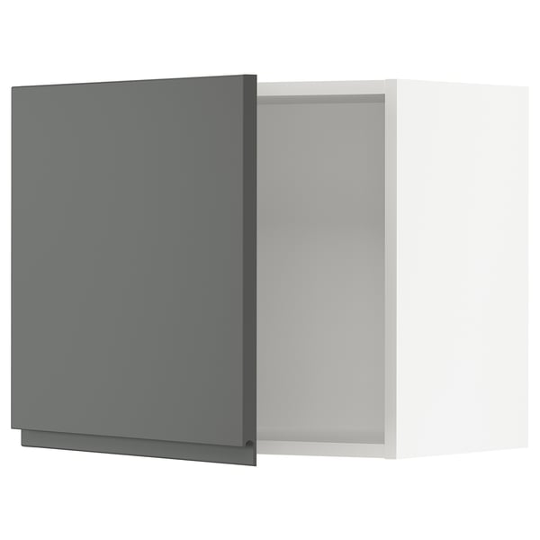 Modern grey kitchen cabinet with clean lines and sleek design.