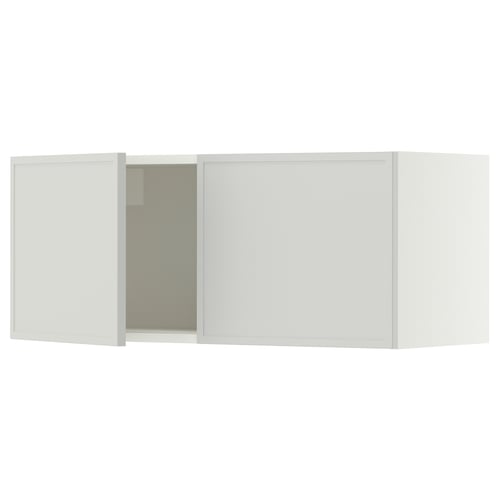 SEKTION Wall cabinet with 2 doors, white/Aspudden light grey, 91x37x38 cm