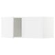 White ikea SEKTION kitchen cabinets with a door open, revealing a light green interior.