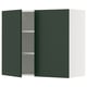 A dark green cabinet from the SEKTION kitchen system. It has adjustable shelves and a modern design.
