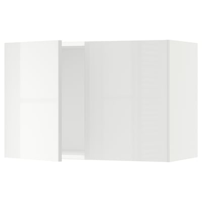 Modern white kitchen cabinet with clean lines and glossy finish.