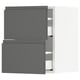 SEKTION dark grey kitchen cabinets, modern design with integrated handles.