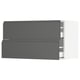 SEKTION kitchen in dark grey with modern drawer fronts and sleek handles.