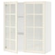 SEKTION kitchen unit with off-white glass doors and adjustable shelves.