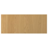 A rectangular wooden surface. It has a light brown colour and a smooth finish. The material is oak veneer.