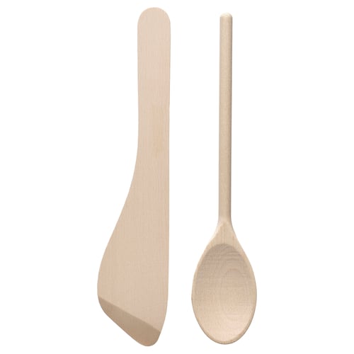 SJÖKEX 2-piece kitchen utensil set, beech