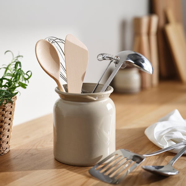 SJÖKEX 2-piece kitchen utensil set, beech