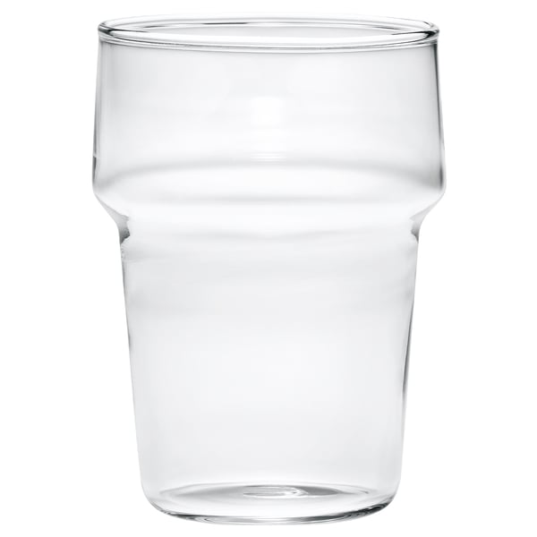 SKINNFISK clear, stackable glass cup; simple, elegant design; durable, heat-resistant glass.