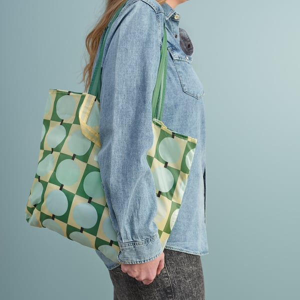 SKYNKE Carrier bag, pale yellow/multicolour, 45x36 cm
