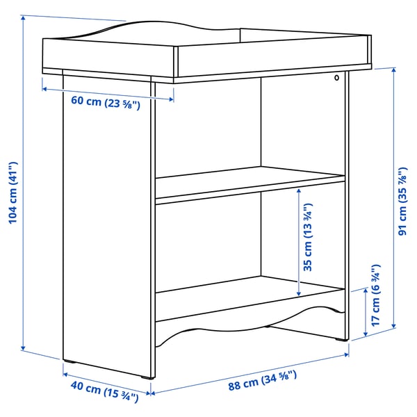 Illustration with measurements for the product: SMÅGÖRA.
