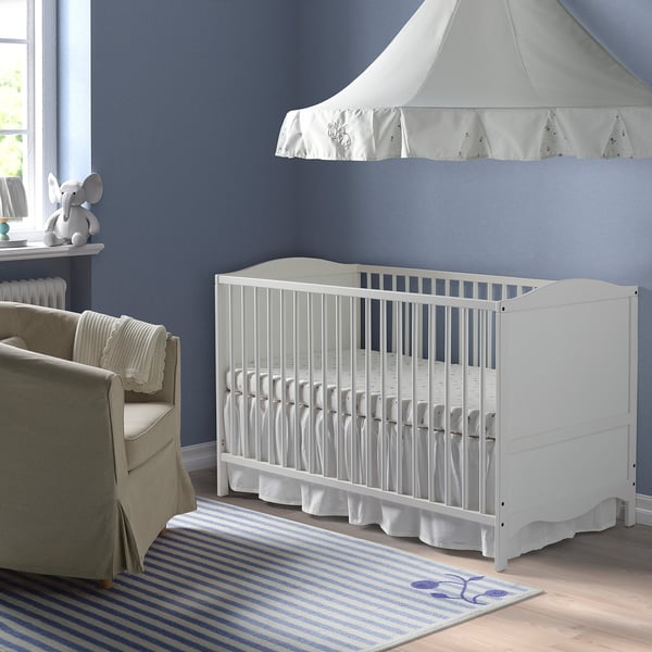 SMÅGÖRA Cot, white, 70x132 cm