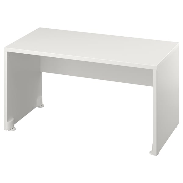 A white SMÅSTAD kids bench. Its rectangular, simple, and sturdy, ideal for play or reading.