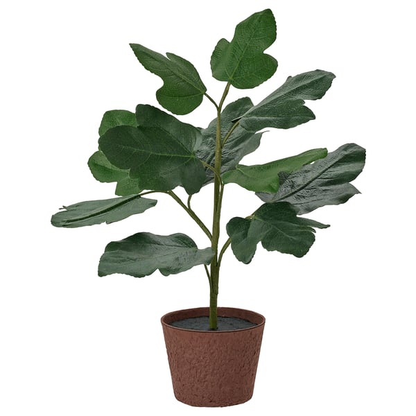 SMÅTÄRNA Artificial potted plant, paper/Fig, 12 cm