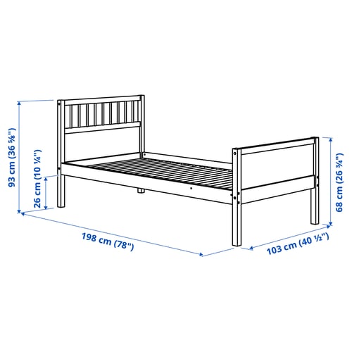 Illustration with measurements for the product: SMYGA.