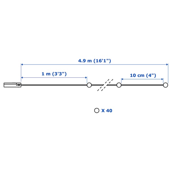 Illustration with measurements for the product: SNÖYRA.