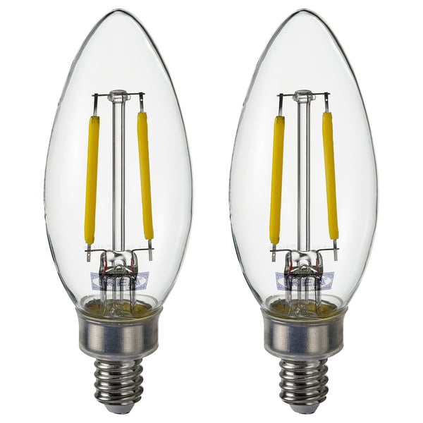 SOLHETTA LED bulb E12 250 lumen, chandelier/clear