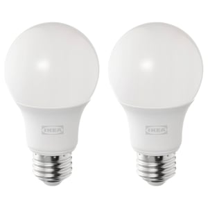 SOLHETTA LED bulb E26 800 lumen, dimmable/globe opal white