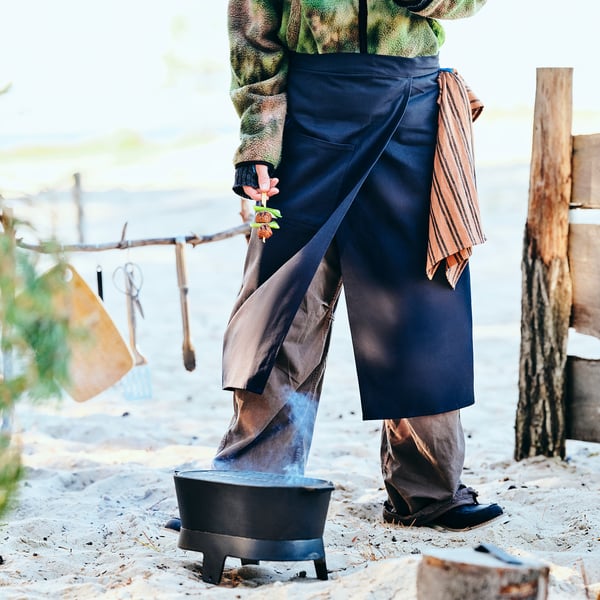 SOLUPPGÅNG Waist apron, black, 86x82 cm