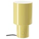 SPETSBOJ yellow table lamp - steel, plastic, glossy, rounded design, side switch