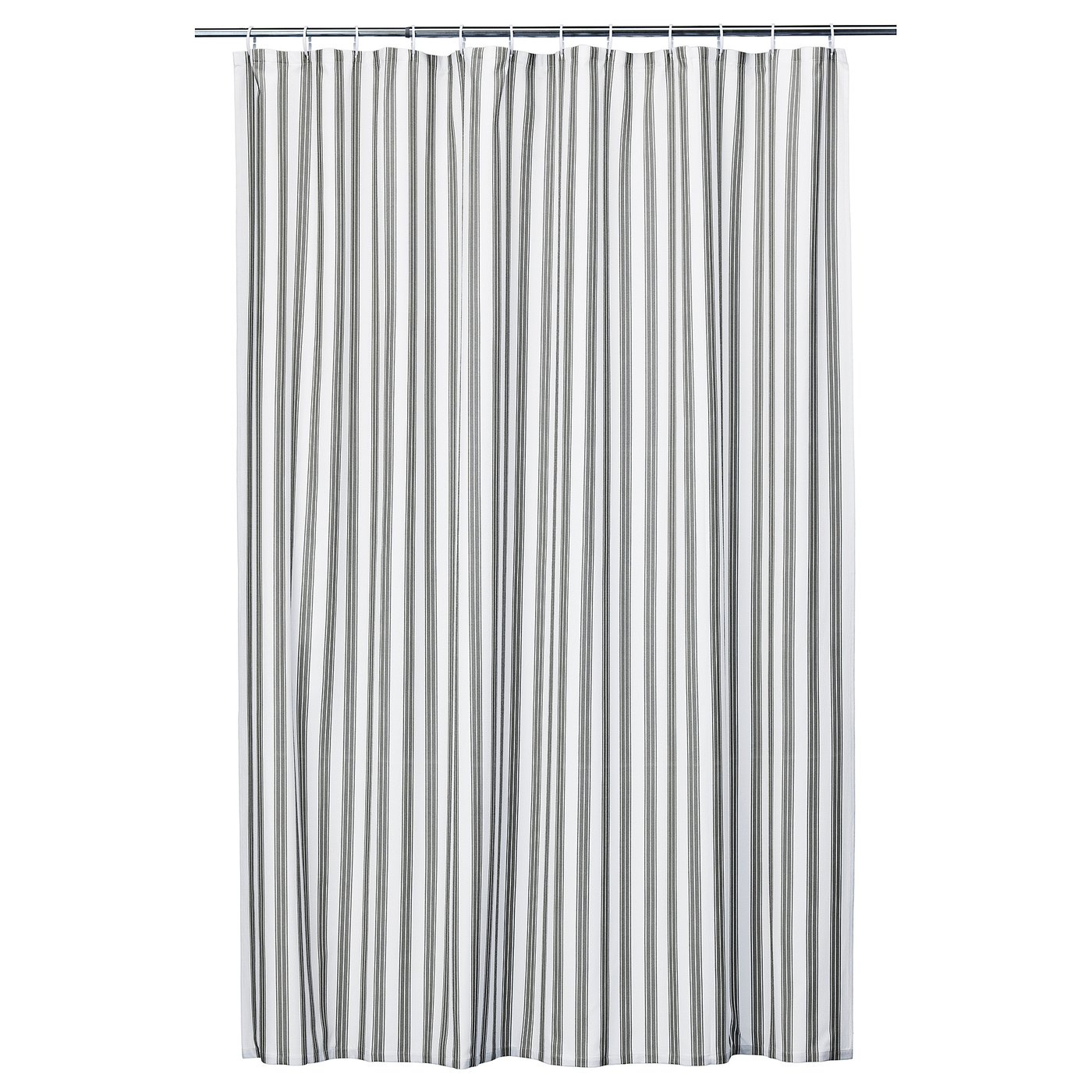 STAVBJÖRNBÄR Shower curtain, black/white, 183x183 cm