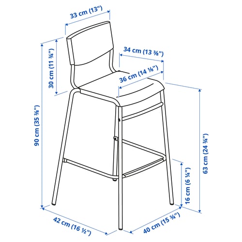 Illustration with measurements for the product: STIG.
